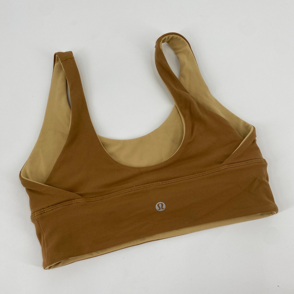 Lululemon Align Reversible Bra Women Brown Tan Scoop Neck Yoga